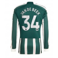 Camisa de Futebol Manchester United Donny van de Beek #34 Equipamento Secundário 2023-24 Manga Comprida